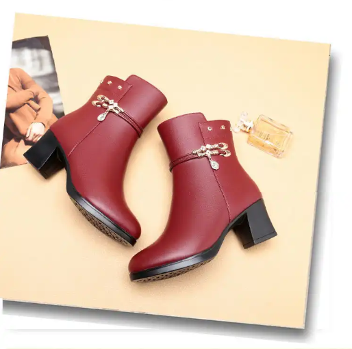 Soft Leather Thickened Boots for Women Oversized Fashion Snow Boots