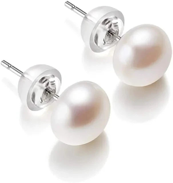 White Cultured Freshwater Pearl Earrings for Women