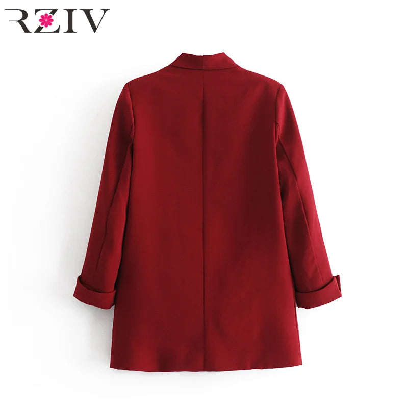 Women's Blazer Suit Jacket Coat Single Button Coat OL Blazer Suit