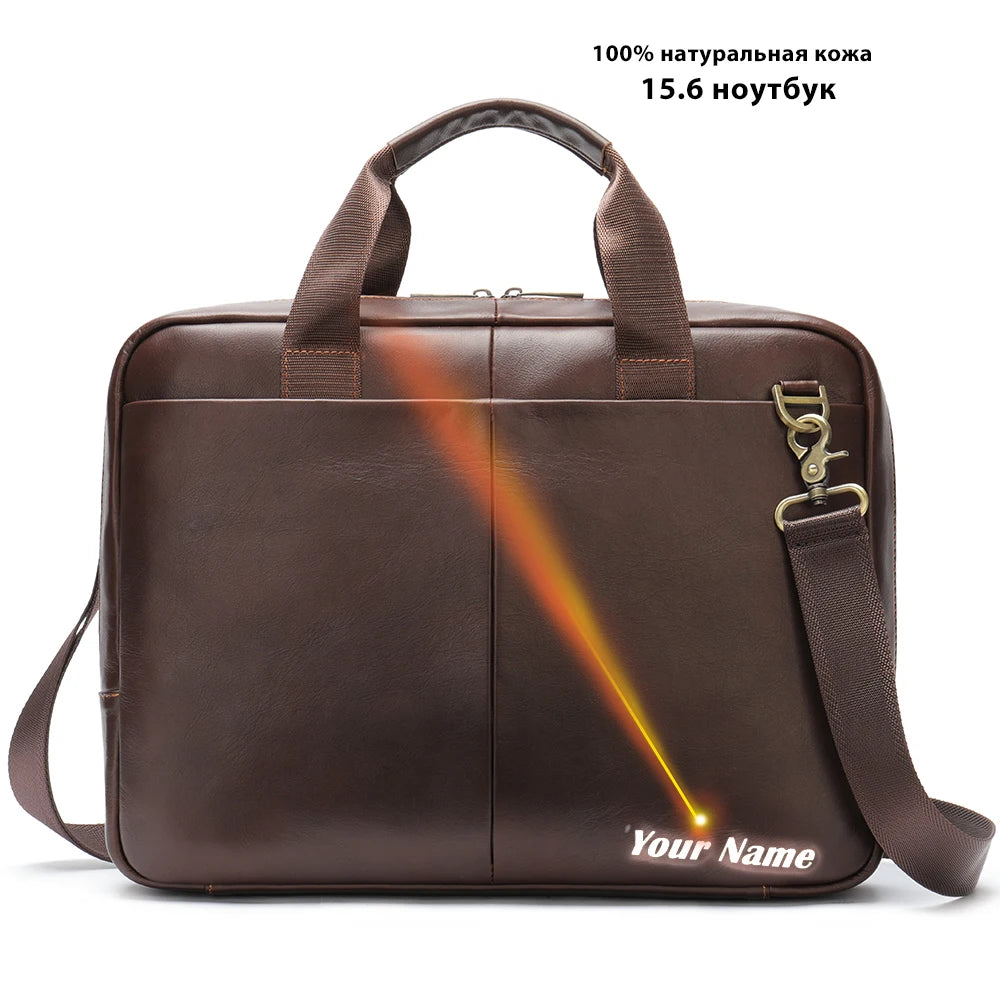 WESTAL Men's Briefcase Men's Bag Genuine Leather Laptop Bag