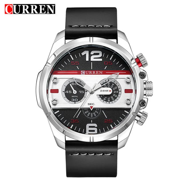 Wrist Sport Wristwatch Waterproof Leather Men's Quartz Watch Relogio Masculino