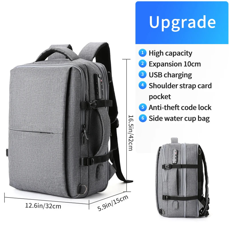 Travel Double Compartment USB Charging Backpack