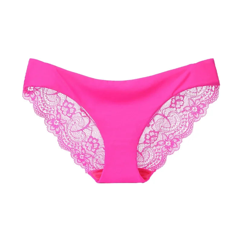 Women's Sexy Lace Panties Seamless Cotton Crotch Low-Rise Underpants Brief