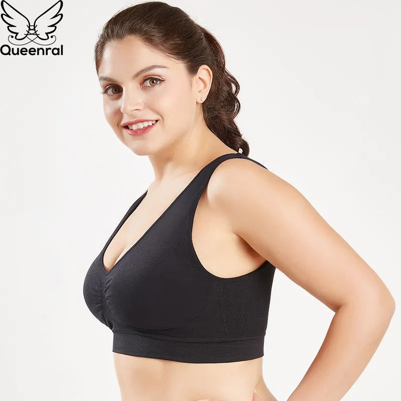 Queenral Plus Size Bras for Women Seamless Bra With Pads