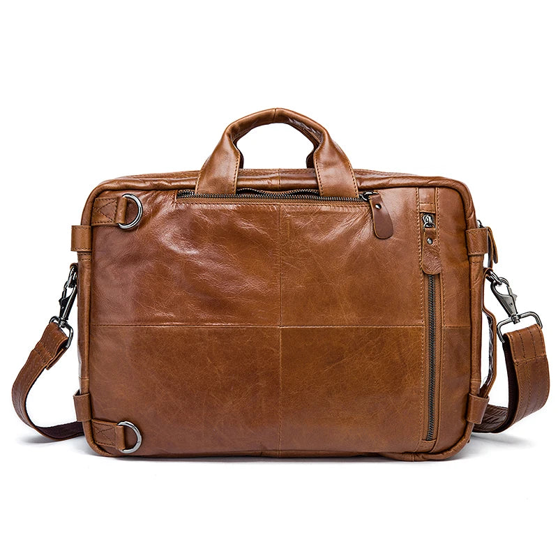 WESTAL Men's Leather Briefcase Bag for Document Laptop Bags Briefcase Totes