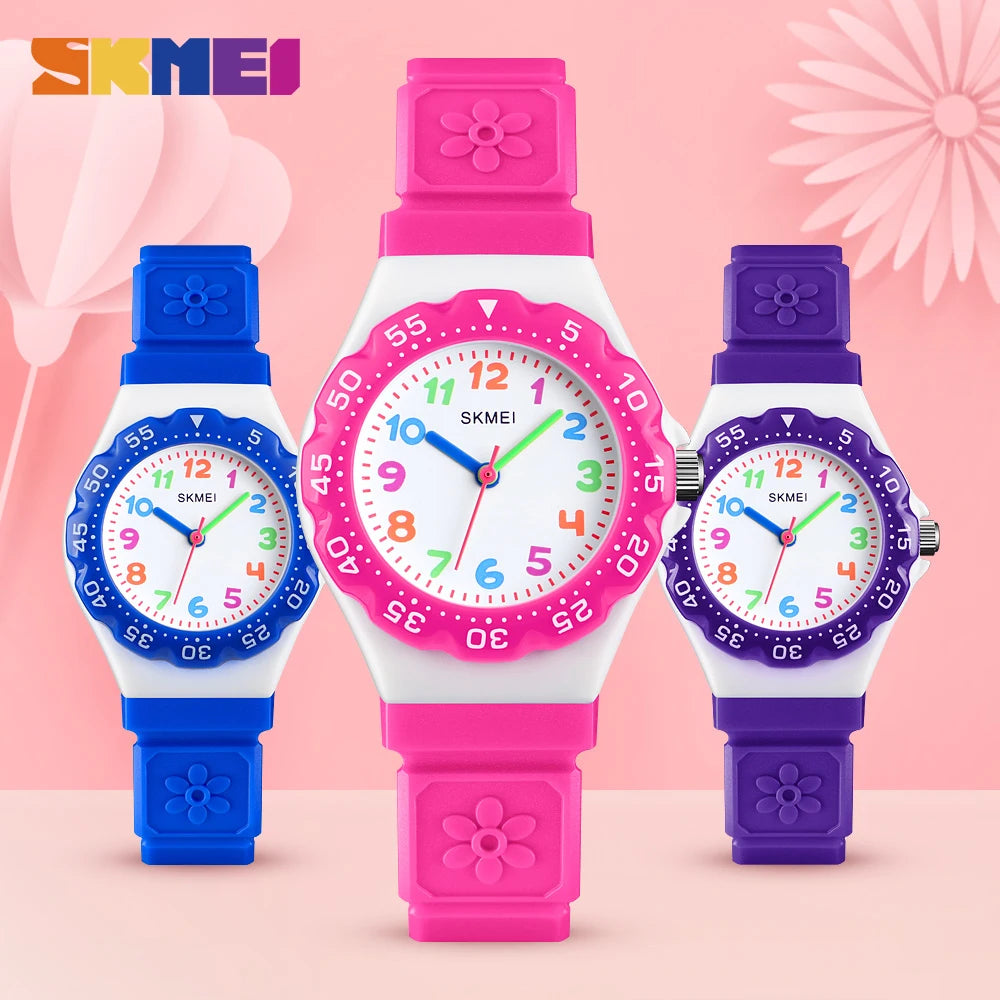 SKMEI NEW Kids  Outdoor Sports Waterproof PU Wristband Quartz Children Watches