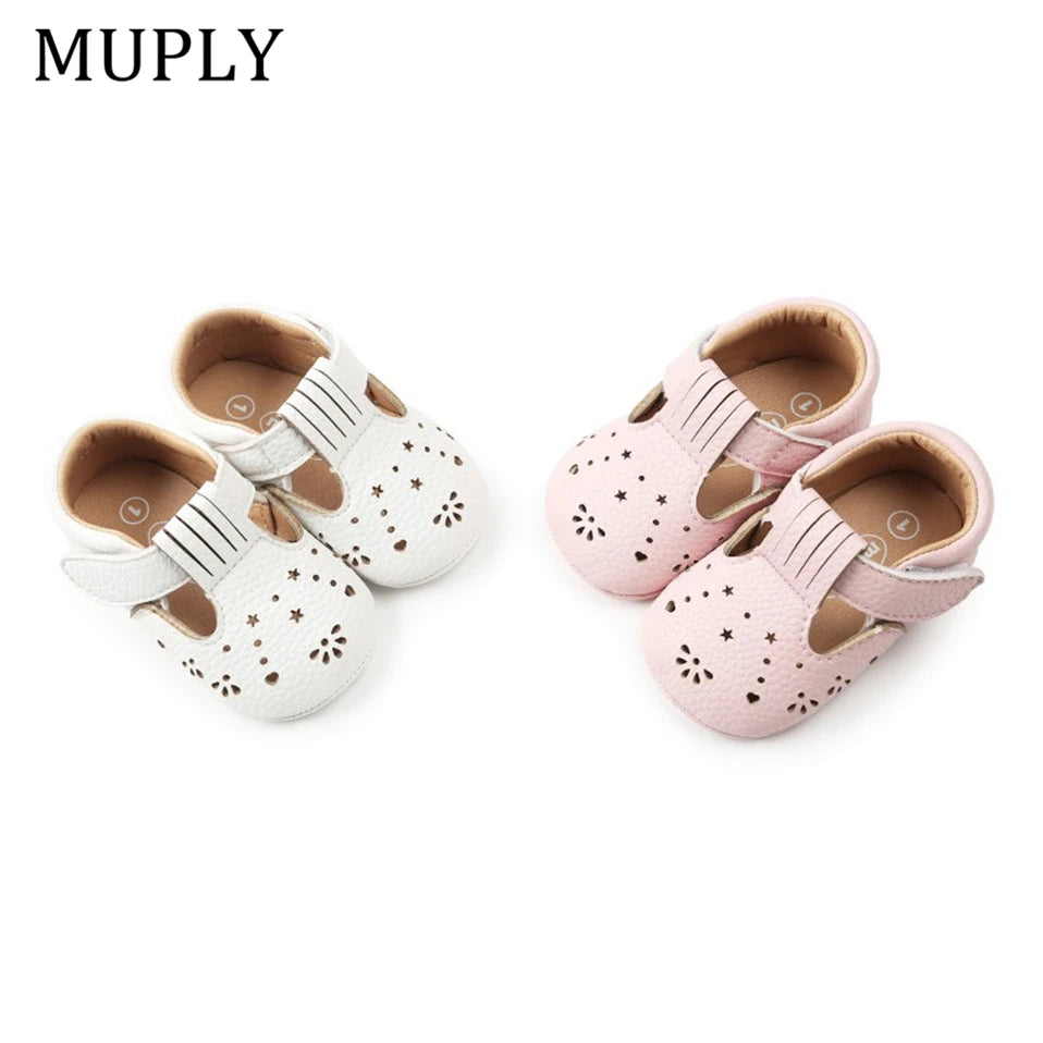 New Baby Girls First Step Shoes Baby Moccasins Soft Bottom Rubber Non-Slip Shoes