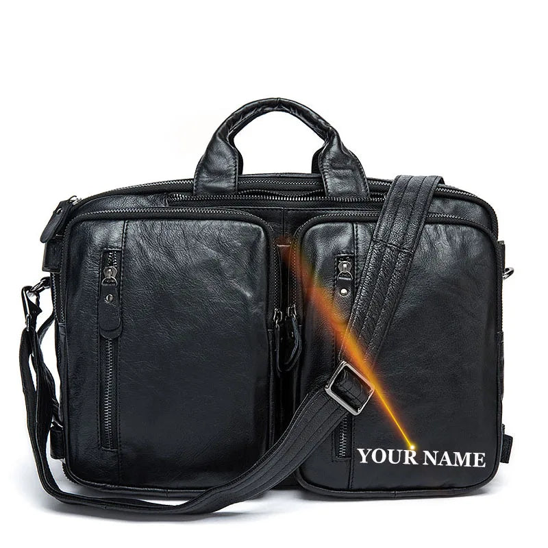 WESTAL Men's Leather Briefcase Bag for Document Laptop Bags Briefcase Totes