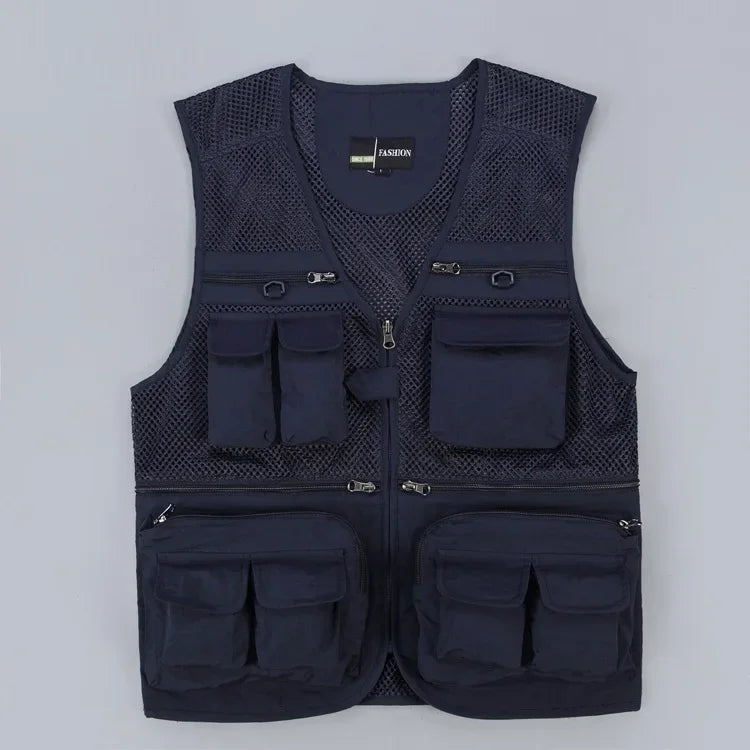 Men's Vest Tactical Webbed Gear Coat Summer Photographer Waistcoat