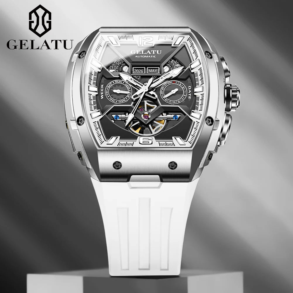 Waterproof Hollow  Relojes Tourbillon Automatic Mechanical  Watch for Man