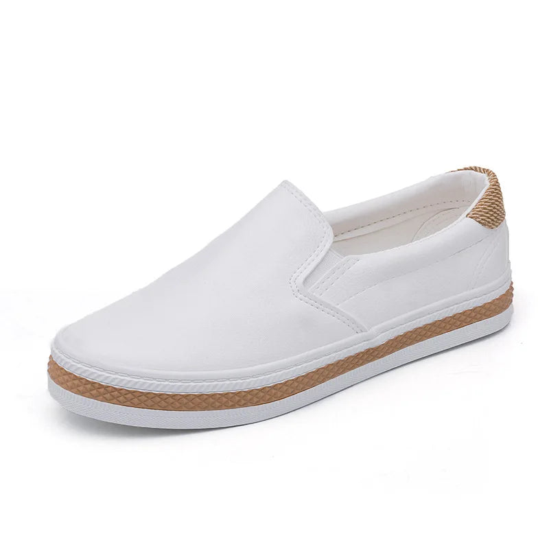 New Spring Autumn Soft Leather Shoes Women Flats Casual Womens White Shoes