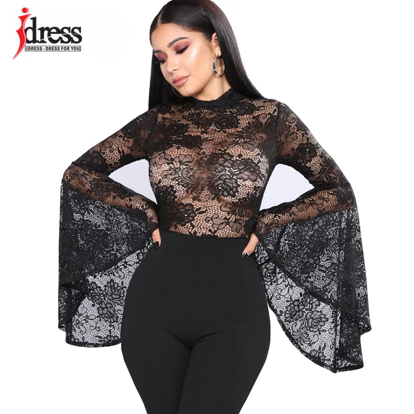 Shorts Rompers Elegant Sexy Black Lace One Piece Bodycon Bodysuit