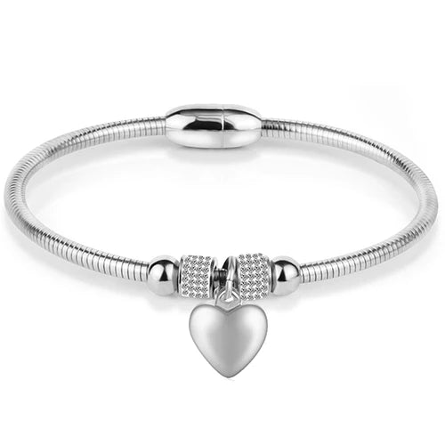 Women Stainless Steel magnetic clasps Bracelet Bangles