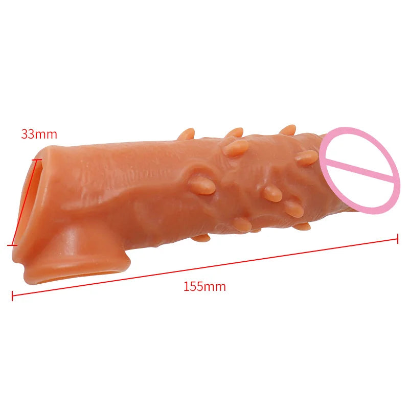 Soft Penis Extender Condom Men Cock Sleeve Ring on Penis Reusable Condoms