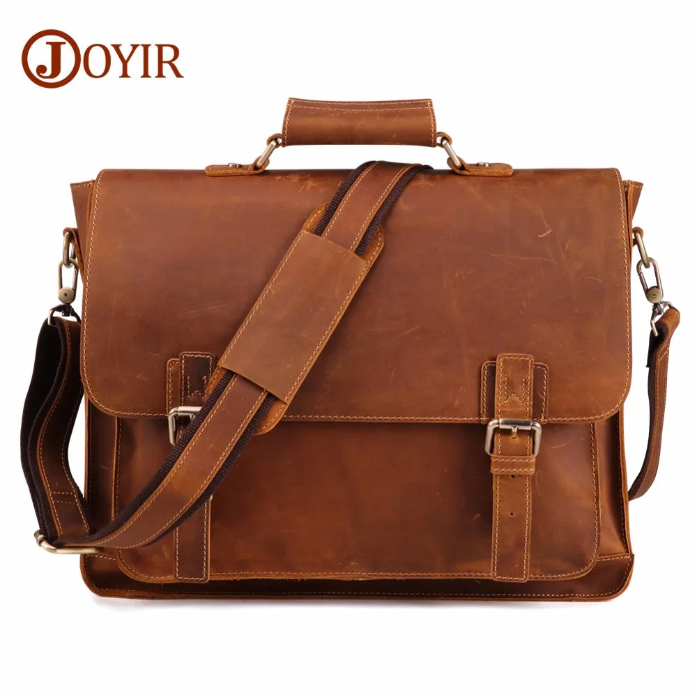 Vintage Men's Briefcase Leather Messenger Bag Men Business Office Handbag