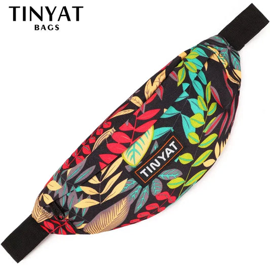 Print Leaf Travel Waist Bag for Men and Women Fashion Casual Shoulder Bag