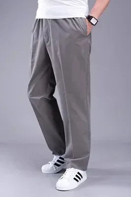 Men's Summer Thin Elastic Band High Waist Cotton Casual Trousers