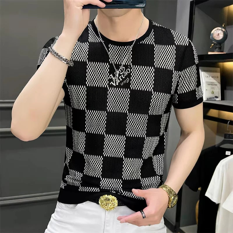 T Shirt Men Breathable Comfortable Casual T-Shirt Letter Printed O-Neck