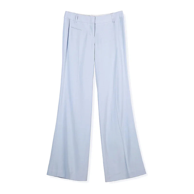 Office Pants Spring Women's Clothing Wide Leg Pants Loose Gray Casual Trousers