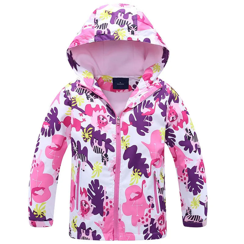 Windbreaker Jacket for Child Clothing  Brand Flower Polar Fleece Outerwear