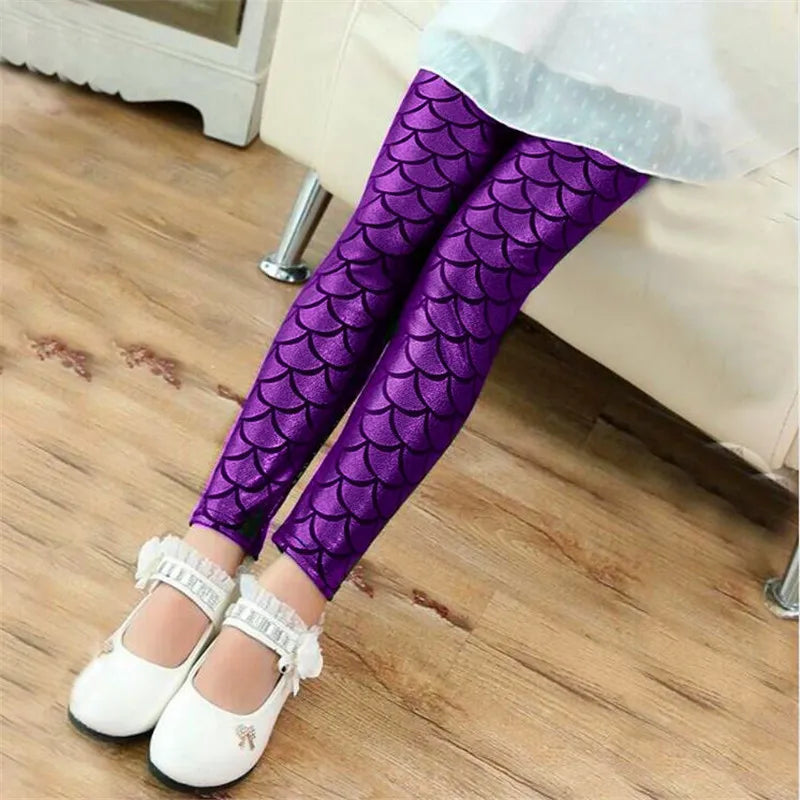 Mermaid Scale Printing Spring Summer Kids Baby Girls Leggings