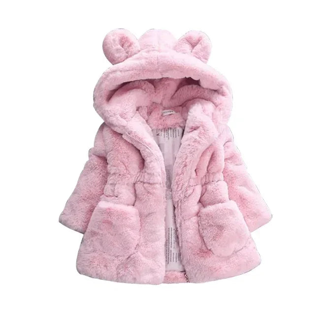 New Fashion Winter Baby Girls Clothes Faux Fur Fleece Coat jacket Outerwear