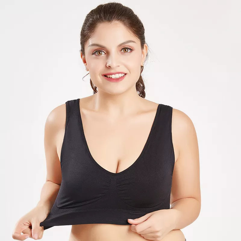 Queenral Plus Size Bras for Women Seamless Bra With Pads