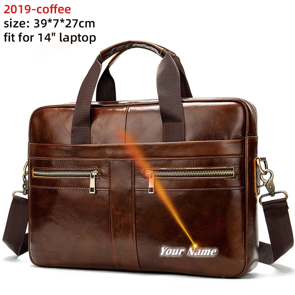 WESTAL Men's Briefcases Bag Men Leather Laptop Bag