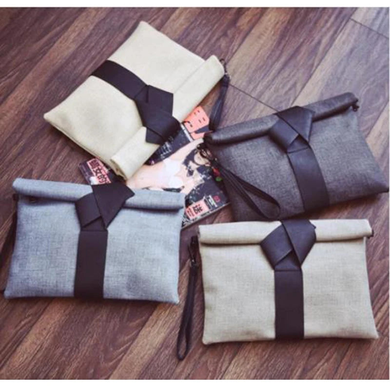 Women Day Clutches Bow Leather Crossbod Bags